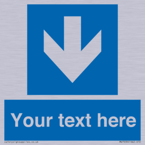 Custom Mandatory directional sign, blue arrow down